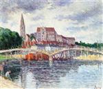 Maximilien Luce  - Bilder Gemälde - The Bridge over the Yonne and the Cathedral