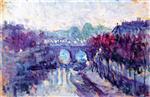 Maximilien Luce  - Bilder Gemälde - The Pont Neuf and the Small Arm of the Seine