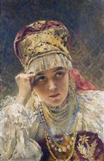 Konstantin Egorovich Makovsky - Bilder Gemälde - A Young Boyarina-2