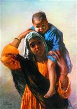 Konstantin Egorovich Makovsky - Bilder Gemälde - Arab Woman with a Child
