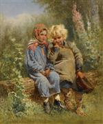 Konstantin Egorovich Makovsky  - Bilder Gemälde - Peasant Children at Rest
