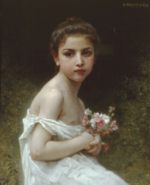 William Bouguereau  - Peintures - petite fille au bouquet