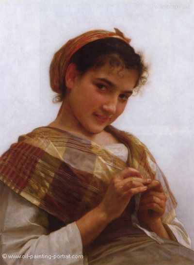 Young Girl crocheting