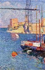 Henri Martin  - Bilder Gemälde - Le Port Transborder de Marseilles