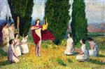 Henri Martin  - Bilder Gemälde - Orpheus Playing the Lyre