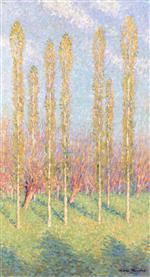 Henri Martin  - Bilder Gemälde - Poplars in Spring