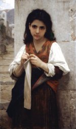 William Bouguereau  - paintings - The Little Knitter