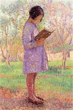 Henri Martin  - Bilder Gemälde - Young girl reading