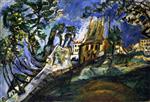 Chaim Soutine  - Bilder Gemälde - Landscape at Montmartre