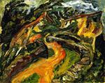 Chaim Soutine  - Bilder Gemälde - Landscape with Ascending Road