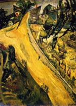 Chaim Soutine  - Bilder Gemälde - Landscape with Ascending Road at Cagnes