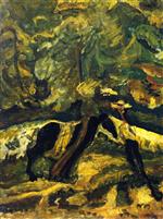 Chaim Soutine  - Bilder Gemälde - Landscape with Horse