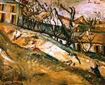 Chaim Soutine  - Bilder Gemälde - Landscape with House and Garden near Paris