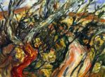 Chaim Soutine  - Bilder Gemälde - Landscape with Trees
