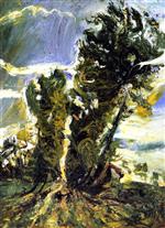 Chaim Soutine  - Bilder Gemälde - Large Poplars at Civry