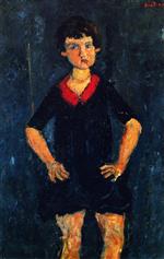 Chaim Soutine  - Bilder Gemälde - Portrait of a Child in Blue