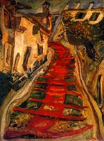 Chaim Soutine  - Bilder Gemälde - Red Stairway at Cagnes