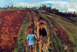 Chaim Soutine  - Bilder Gemälde - Two Children on a Road