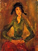 Chaim Soutine  - Bilder Gemälde - Woman in Green