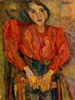 Bild:Woman in Red Blouse