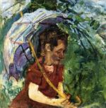Chaim Soutine  - Bilder Gemälde - Woman with an Umbrella