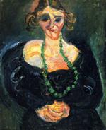 Chaim Soutine  - Bilder Gemälde - Woman with Green Necklace