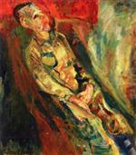 Chaim Soutine  - Bilder Gemälde - Young Man Lying at an Angle