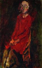Chaim Soutine  - Bilder Gemälde - Young Woman in Red