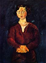 Chaim Soutine  - Bilder Gemälde - Young Woman in Red