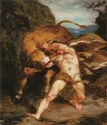 Emile Friant - Bilder Gemälde - Hercules and the Cretan Bull