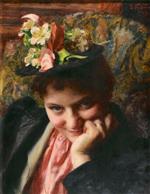 Emile Friant - Bilder Gemälde - The Flowered Hat
