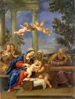 Francesco Albani  - Bilder Gemälde - The Holy Family with St Elisabeth and St John the Baptist