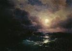 Ivan Aivazovsky  - Bilder Gemälde - After the Storm, The Moonrise