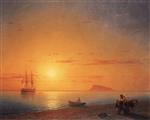 Ivan Aivazovsky  - Bilder Gemälde - Farewell on the Seashore