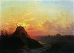 Ivan Aivazovsky  - Bilder Gemälde - Field at Sunset