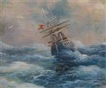 Ivan Aivazovsky  - Bilder Gemälde - Ship at Sea-3