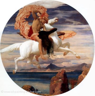 Perseus on Pegasus Hasting to the Rescue of Andromeda