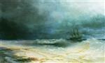 Bild:Ship in a Stormy Sea off the Coast