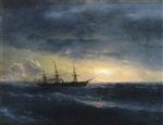Ivan Aivazovsky  - Bilder Gemälde - Ships at Night