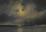 Ivan Aivazovsky  - Bilder Gemälde - Ships in the Moonlight