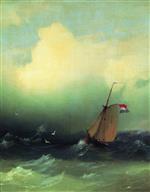 Ivan Aivazovsky  - Bilder Gemälde - Storm on the Sea-2