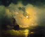 Ivan Aivazovsky  - Bilder Gemälde - Tempest on the Sea at Night