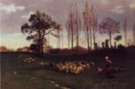 Paul Peel - paintings - Return of the Flock