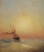 Ivan Aivazovsky  - Bilder Gemälde - The Gunboat