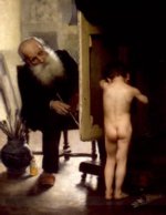 Paul Peel - paintings - The Modest Model