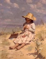 Paul Peel - painting - The Young Botanist