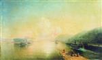 Ivan Aivazovsky  - Bilder Gemälde - Volga near Zhiguli Hill