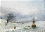 Ivan Aivazovsky  - Bilder Gemälde - Winter Landscape-2