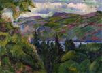 Umberto Boccioni - Bilder Gemälde - Landscape of Lake Maggiore