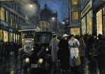 Paul Gustave Fischer - Bilder Gemälde - An Evening Stroll on the Boulevard